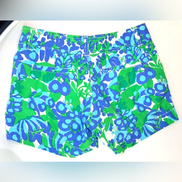 Lilly Pulitzer Callahan Shorts Bee in Your Bonnet Print Green Grasshopper Siz 00 - Picture 2 of 6